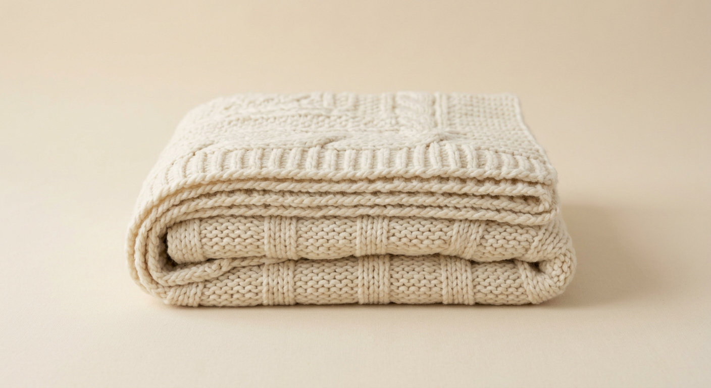 Cream knit throw